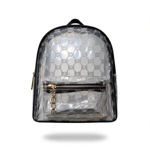 Bebe Caitlin Transparent Backpack with Black Trim